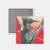 kraai de kraai ze volledig schilderen magneet (Voorkant / Achterkant)