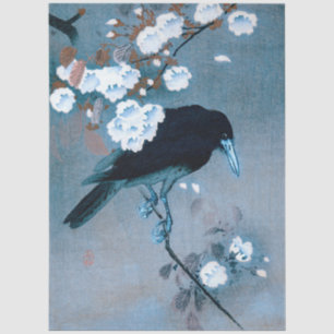 Kraai en Bloesem door Ohara Koson Découpage Tissuepapier