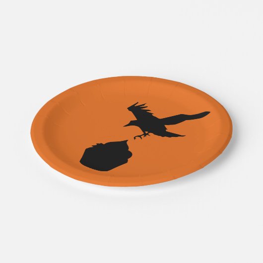 Kraai en cupcake papieren bordje (Gekanteld)