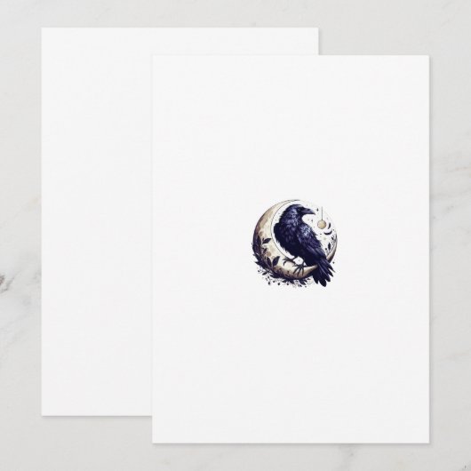 kraai en maan  kaart (Voorkant / Achterkant)