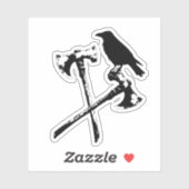 Kraai en Noorse bijlen Sticker (Vel)
