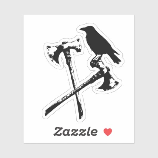 Kraai en Noorse bijlen Sticker (Vel)