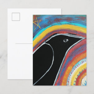 Kraai en regenboog briefkaart
