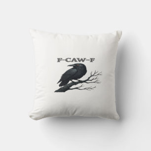 Kraai F-Caw-F Grappige Gotische Maan Vogel Nieuwig Kussen