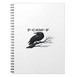 Kraai F-Caw-F Grappige Gotische Maan Vogel Nieuwig Notitieboek
