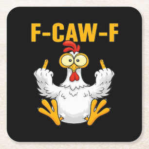 Kraai F-Caw-F Grappige Humor Gotisch Kartonnen Onderzetters