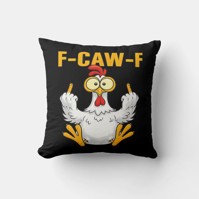 Kraai F-Caw-F Grappige Humor Gotisch Kussen (Voorkant)