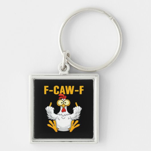 Kraai F-Caw-F Grappige Humor Gotisch Sleutelhanger (Voorkant)