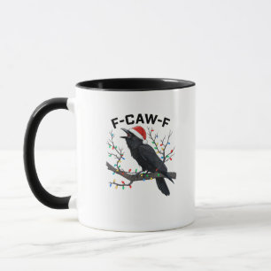 Kraai F-Caw-F Grappige Retro Kerstverlichting Kers Mok
