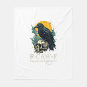 Kraai F-Caw-F Grappige Schedel Maan Ontwerp Fleece Deken