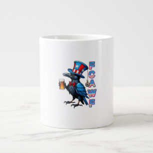 Kraai, F-Caw-F Grappige Vogel Creatieve Casual Grote Koffiekop