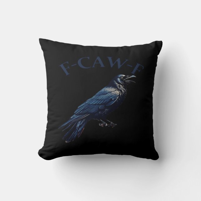 Kraai, F-Caw-F Grappige Vogel Creatieve Casual Kussen (Voorkant)