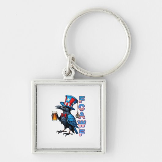 Kraai, F-Caw-F Grappige Vogel Creatieve Casual Sleutelhanger (Voorkant)