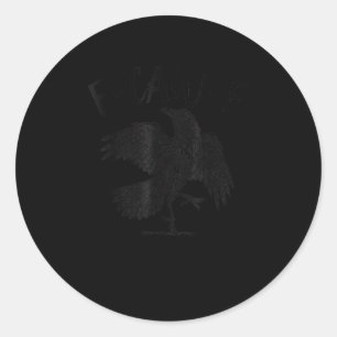 Kraai, F-Caw-F Grappige Vogel Esthetische Casual Ronde Sticker