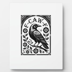 Kraai, F-Caw-F Grappige Vogel Esthetische Grafiek Fotoplaat