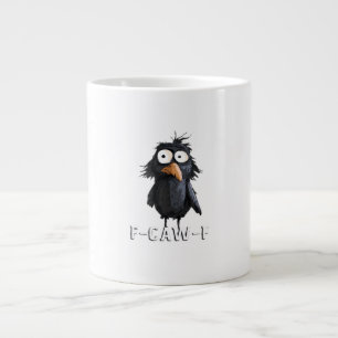 Kraai, F-Caw-F Grappige Vogel F-Caw-F Koe Humor Me Grote Koffiekop