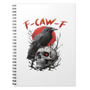 Kraai, F-Caw-F Grappige Vogel F-Caw-F Maan Gothisc Notitieboek