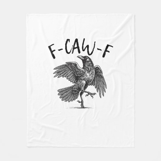 Kraai, F-Caw-F Grappige Vogel Fleece Deken (Voorkant)