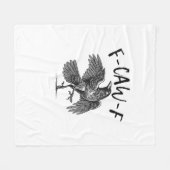 Kraai, F-Caw-F Grappige Vogel Fleece Deken (Voorkant (Horizontaal))
