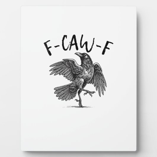 Kraai, F-Caw-F Grappige Vogel Fotoplaat (Voorkant)