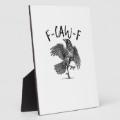 Kraai, F-Caw-F Grappige Vogel Fotoplaat (Zijkant)