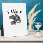 Kraai, F-Caw-F Grappige Vogel Fotoplaat (Zijkant)