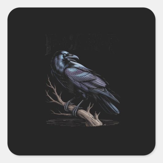 Kraai, F-Caw-F Grappige Vogel Grappige Quote Vierkante Sticker (Voorkant)