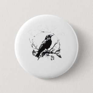 Kraai, F-Caw-F Grappige Vogel Grappige Trendy Ronde Button 5,7 Cm