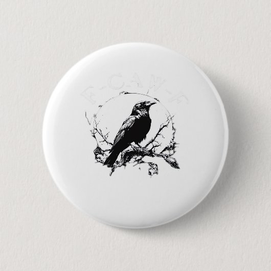 Kraai, F-Caw-F Grappige Vogel Grappige Trendy Ronde Button 5,7 Cm (Voorkant)