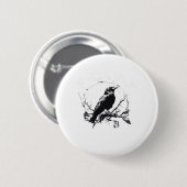 Kraai, F-Caw-F Grappige Vogel Grappige Trendy Ronde Button 5,7 Cm (Voorkant /achterkant)