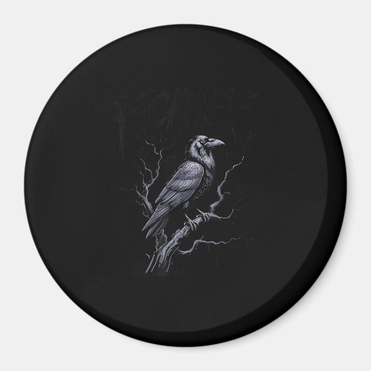 Kraai F-Caw-F Grappige Vogel Grappige Uitspraak Hu Magneet (Voorkant)