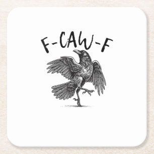 Kraai, F-Caw-F Grappige Vogel Kartonnen Onderzetters