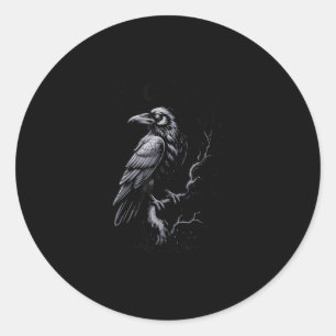 Kraai, F-Caw-F Grappige Vogel Klassiek Koel Ronde Sticker