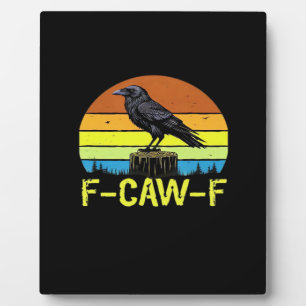 Kraai F-Caw-F Grappige Vogel Klassiek Minimaal Sch Fotoplaat