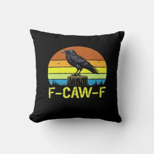 Kraai F-Caw-F Grappige Vogel Klassiek Minimaal Sch Kussen
