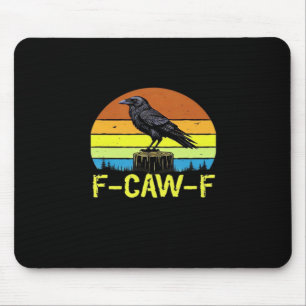 Kraai F-Caw-F Grappige Vogel Klassiek Minimaal Sch Muismat