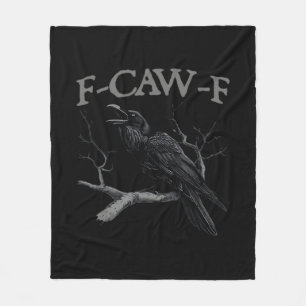 Kraai, F-Caw-F Grappige Vogel Klassieke Vintage St Fleece Deken