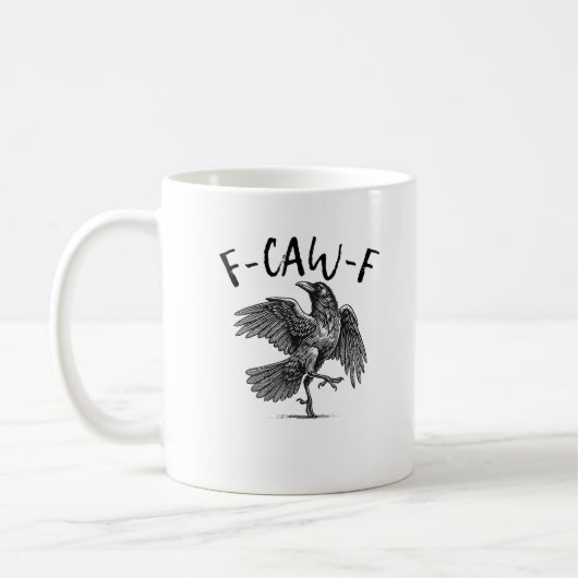 Kraai, F-Caw-F Grappige Vogel Koffiemok (Links)