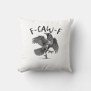 Kraai, F-Caw-F Grappige Vogel Kussen