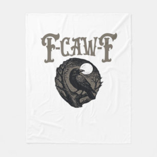 Kraai, F-Caw-F Grappige Vogel Maan Gothische Retro Fleece Deken