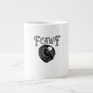 Kraai, F-Caw-F Grappige Vogel Maan Gothische Retro Grote Koffiekop