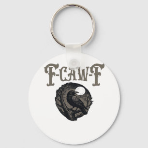 Kraai, F-Caw-F Grappige Vogel Maan Gothische Retro Sleutelhanger