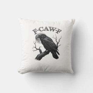 Kraai, F-Caw-F Grappige Vogel Maan Gothische Tri-B Kussen