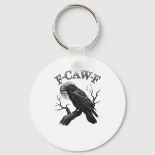 Kraai, F-Caw-F Grappige Vogel Maan Gothische Tri-B Sleutelhanger