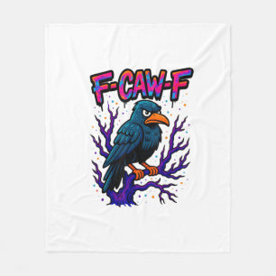 Kraai, F-Caw-F Grappige Vogel Maan Gothische Volwa Fleece Deken