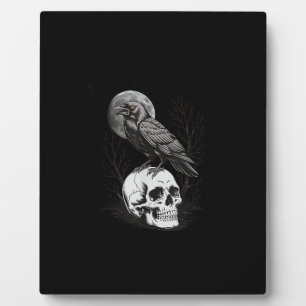 Kraai, F-Caw-F Grappige Vogel Maan Gothische Volwa Fotoplaat