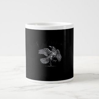 Kraai, F-Caw-F Grappige Vogel Maan Gothische Volwa Grote Koffiekop