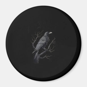 Kraai, F-Caw-F Grappige Vogel Maan Gothische Volwa Magneet