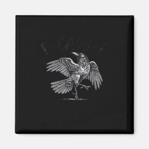 Kraai, F-Caw-F Grappige Vogel Maan Gothische Volwa Magneet