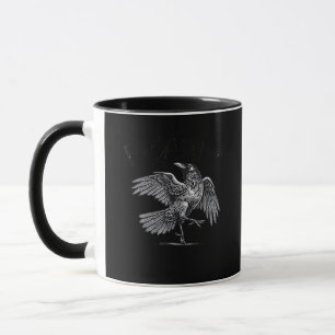 Kraai, F-Caw-F Grappige Vogel Maan Gothische Volwa Mok
